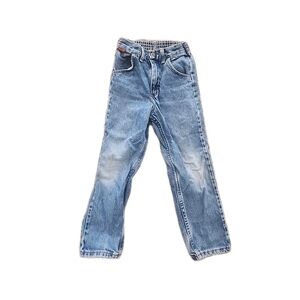 Vtg Rustler Jeans Kids 7 Regular Straight Leg Blue Denim Med Wash Cowboy